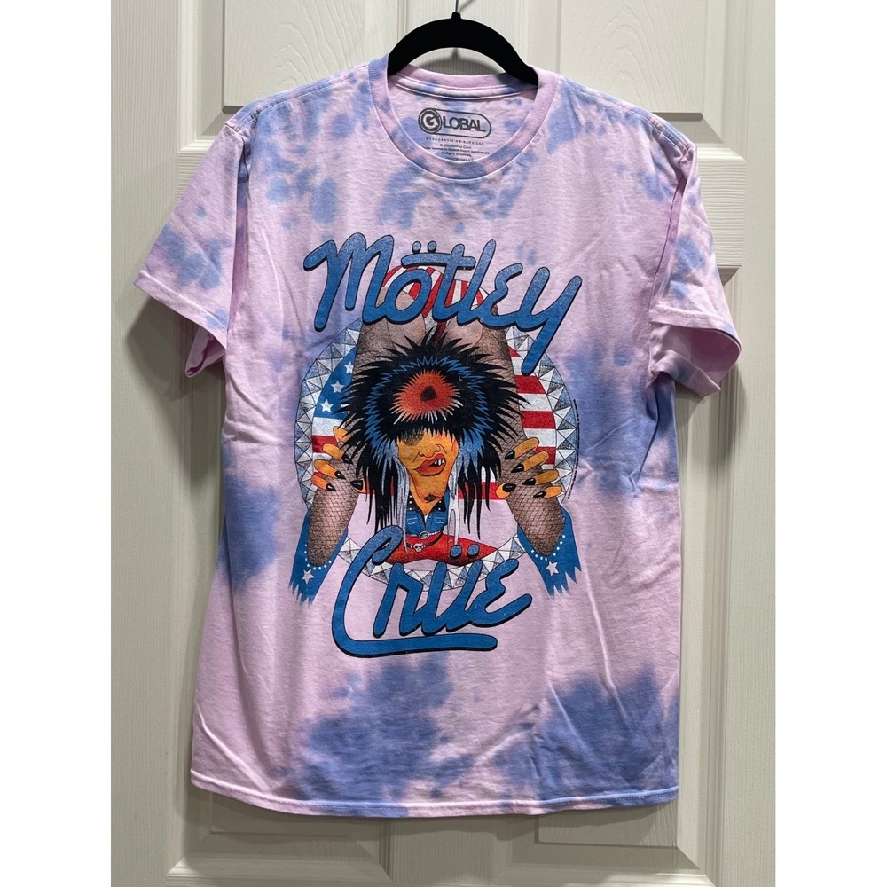 NWOT Global Motley Crue T-Shirt Mens Medium Purple Tie-Dye Nikki Sixx